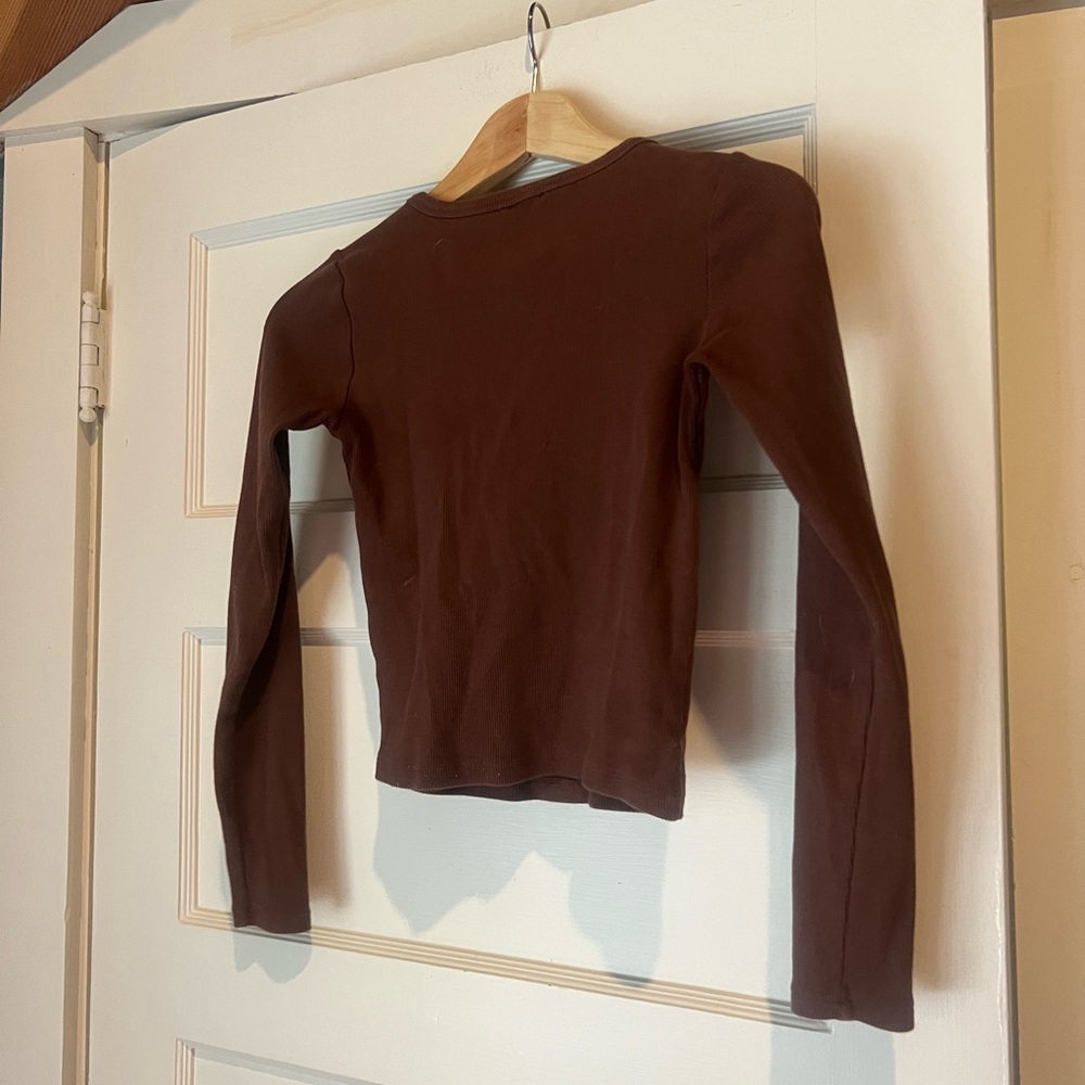 Anthropologie Maeve long sleeve ribbed ribbed tee XS - Picture 2 of 3